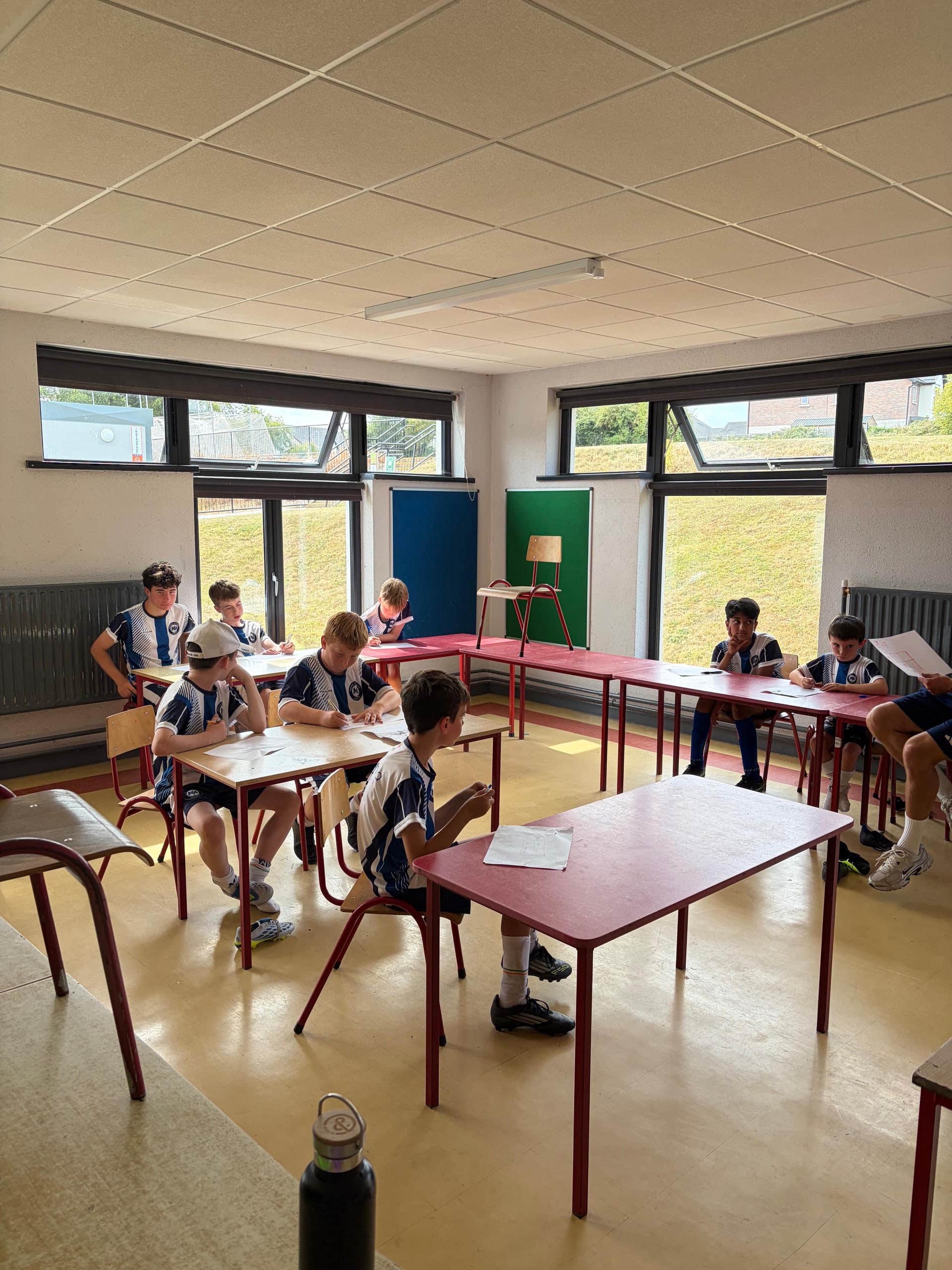 M&A Football Academy players in a Spanish lesson classroom